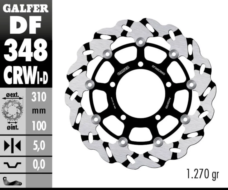 A Buon Prezzo Galfer Disco Freno Anteriore WAVE FLOATING GROOVED RIGHT (C. ALU.) 310x5 SUZUKI V STROM TECHModelli dal 2024 al 2026 DF348CRWD