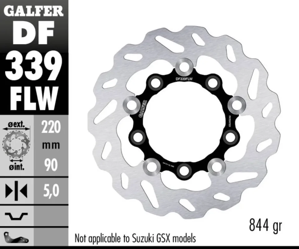 Galfer Disco Freno Posteriore WAVE FLOATING (C. STEEL) 220x5mm SUZUKI GSX R 600Modelli dal 2006 al 2007 DF339FLW Vendita Finale