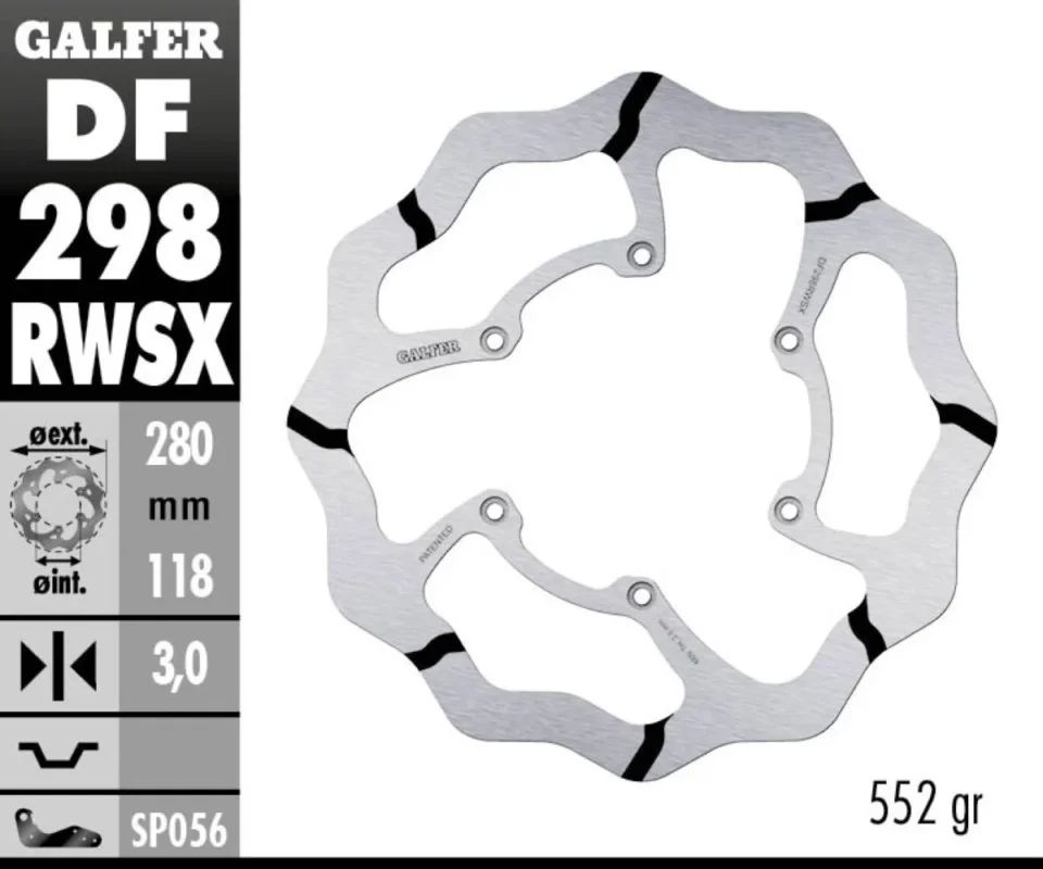 Prezzo Di Fabbrica Galfer Disco Freno Anteriore WAVE FIXED GROOVED OVERSIZE 280x3mm FANTIC XXF 250Modelli dal 2021 al 2023 DF298RWSX