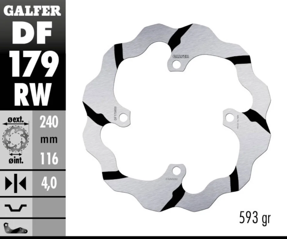 Solo Oggi Galfer Disco Freno Posteriore WAVE FIXED GROOVED 240x4mm KAWASAKI KX 450 FModelli dal 2015 al 2018 DF179RW