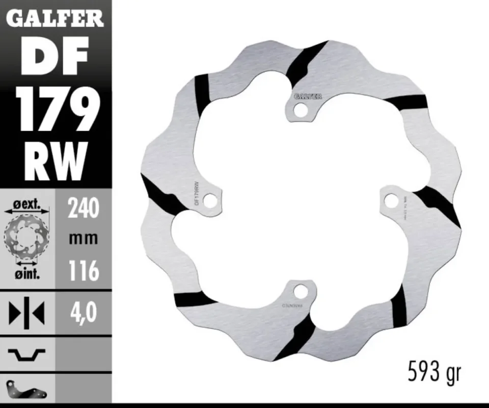 Galfer Disco Freno Posteriore WAVE FIXED GROOVED 240x4mm KAWASAKI KLX 450 RModelli: 2007 DF179RW Occasione