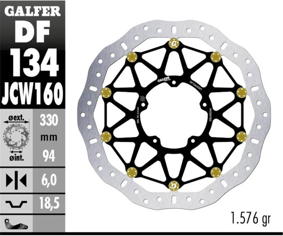 Non Perdere Galfer Disco Freno Anteriore WAVE FLOATECH RACING 330X6MM HONDA CMX 1100T REBELModelli dal 2021 al 2026 DF134JCW160G03
