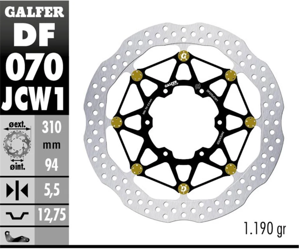 Galfer Disco Freno Anteriore WAVE FLOATECH 310X5.5MM (FRONT) HONDA CBR 600 RRModelli dal 2003 al 2004 DF070JCW1G03 Ultima Occasione