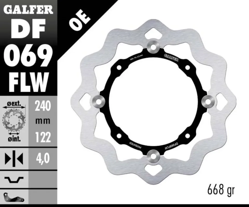 Spedizione Gratuita Galfer Disco Freno Posteriore WAVE FLOATING (C. STEEL) 240x4mm HONDA CR 250 RModelli dal 2002 al 2004 DF069FLW