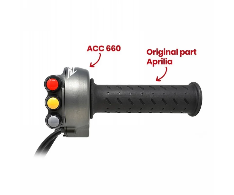 Comando Gas Con Pulsantiera Integrata JetPrime Titanio Per Aprilia RSV4 / FACTORY 1100Modelli dal 2021 al 2023 JP ACC 660 RV T Must-Have