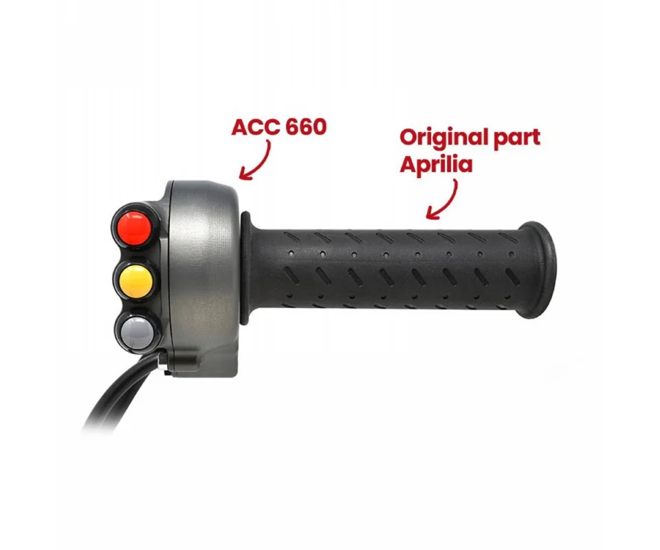 Nuova Collezione Comando Gas Con Pulsantiera Integrata JetPrime Titanio Per Aprilia RS 660Modelli dal 2020 al 2026 JP ACC 660 N T