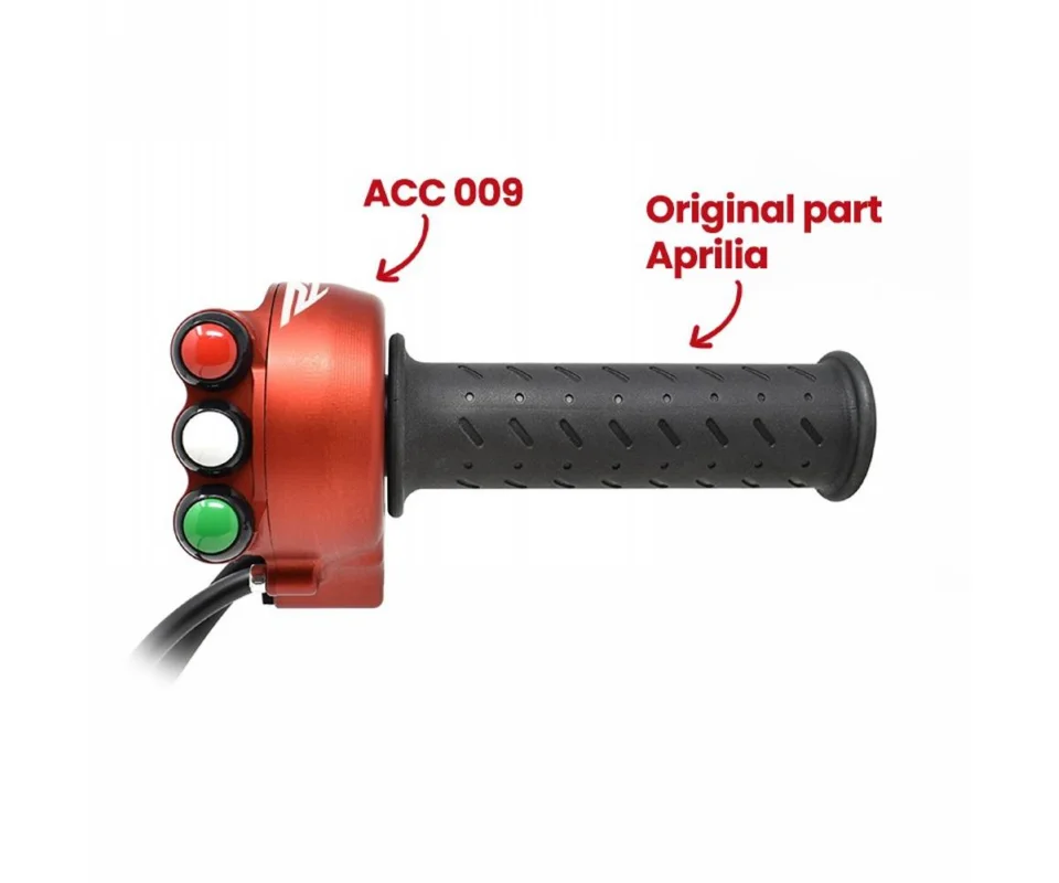 Esclusivo Comando Gas Con Pulsantiera Integrata JetPrime Rosso Per Aprilia RSV4 / RF/RRModelli dal 2017 al 2020 JP ACC 009 RV R