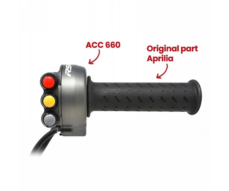 Comando Gas Con Pulsantiera Integrata JetPrime Titanio Per Aprilia RS 660Modelli dal 2020 al 2026 JP ACC 660 T Consegna Rapida