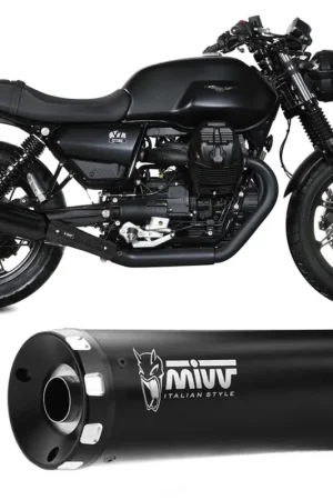2 Terminali di Scarico Mivv HR-1 Acciaio Nero per MOTO GUZZI V7 STONEModelli dal 2021 al 2024 M.014.LH1BA Soddisfatti O Rimborsati