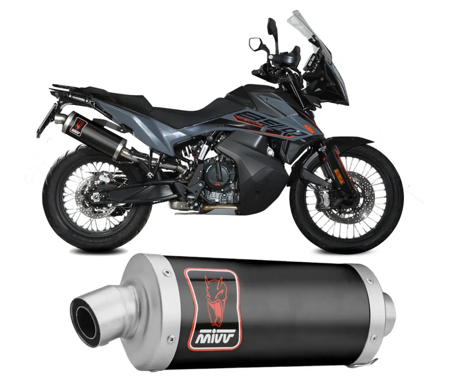 Terminale scarico MIVV DAKAR Inox Nero per KTM 890 ADVENTURE / RModelli dal 2020 al 2024 KT.021.LEKB Quantità Limitata