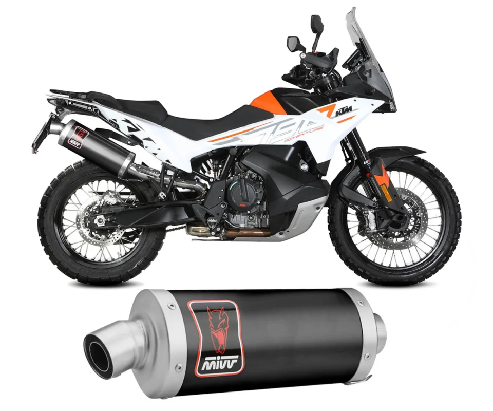 Terminale scarico MIVV DAKAR Inox Nero per KTM 790 ADVENTURE / RModelli dal 2021 al 2024 KT.021.LEKB Popolare