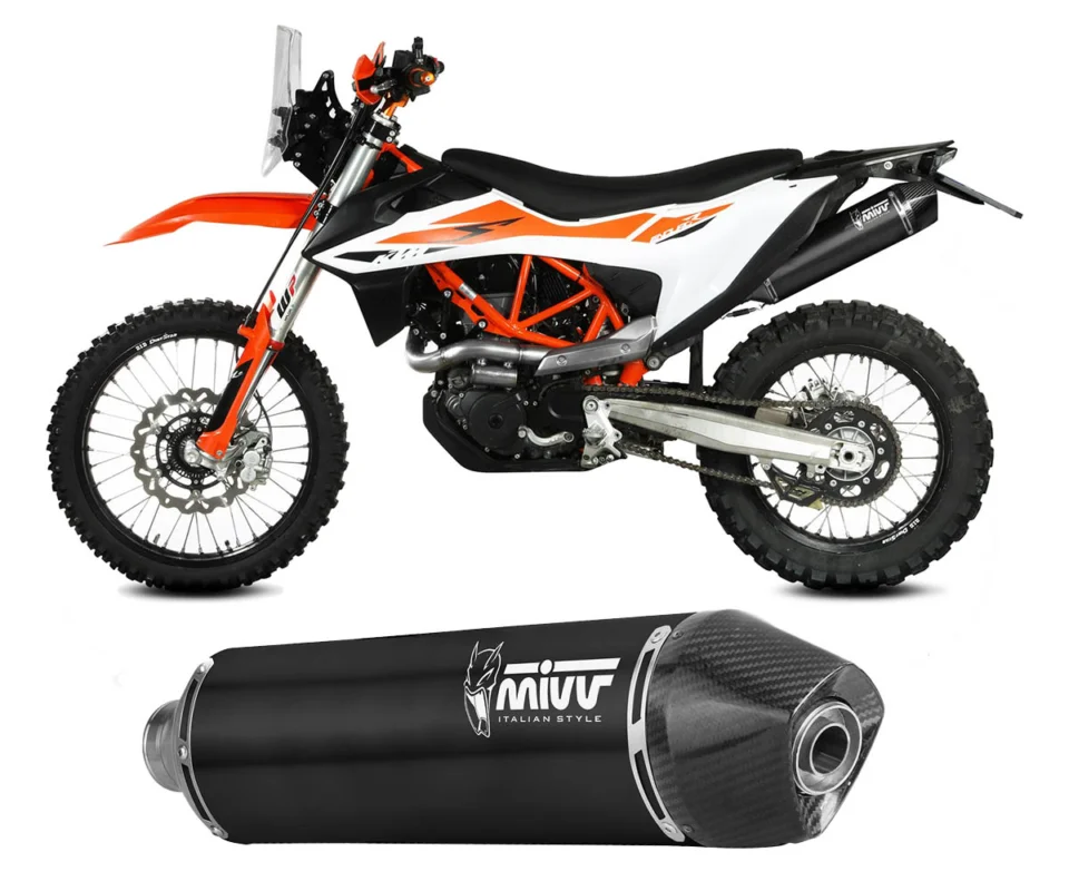 Terminale di scarico slip-on MIVV STR1 Inox Nero per KTM 690 ENDURO RModelli dal 2019 al 2020 M.KT.031.LXBC Prezzo Di Fabbrica