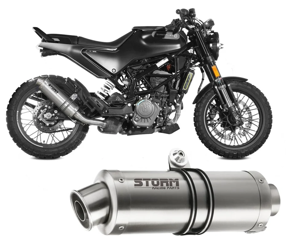 Esclusivo Terminale Scarico Storm By Mivv GP Acciaio Inox Husqvarna Svartpilen 125Modelli dal 2021 al 2023 74.HU.005.LXS